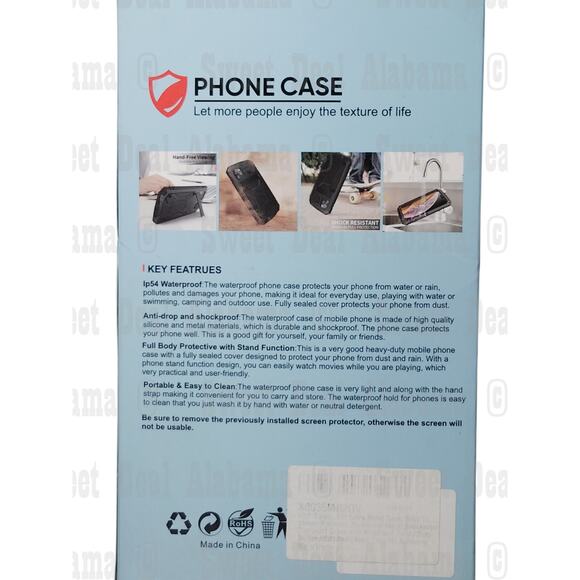 Red S22 Ultra Waterproof Case – Shockproof Metal Armor w/ Stand, 360° Cover - Picture 6 of 7